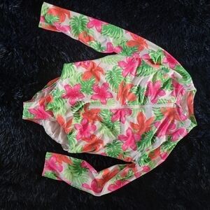 Girls floral long sleeve rash guard